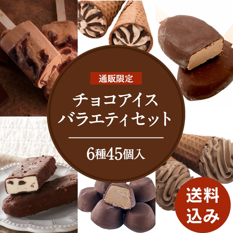 【通販】チョコアイスバラエティセット6種45個入 ドライアイス付き (送料込み) チョコ